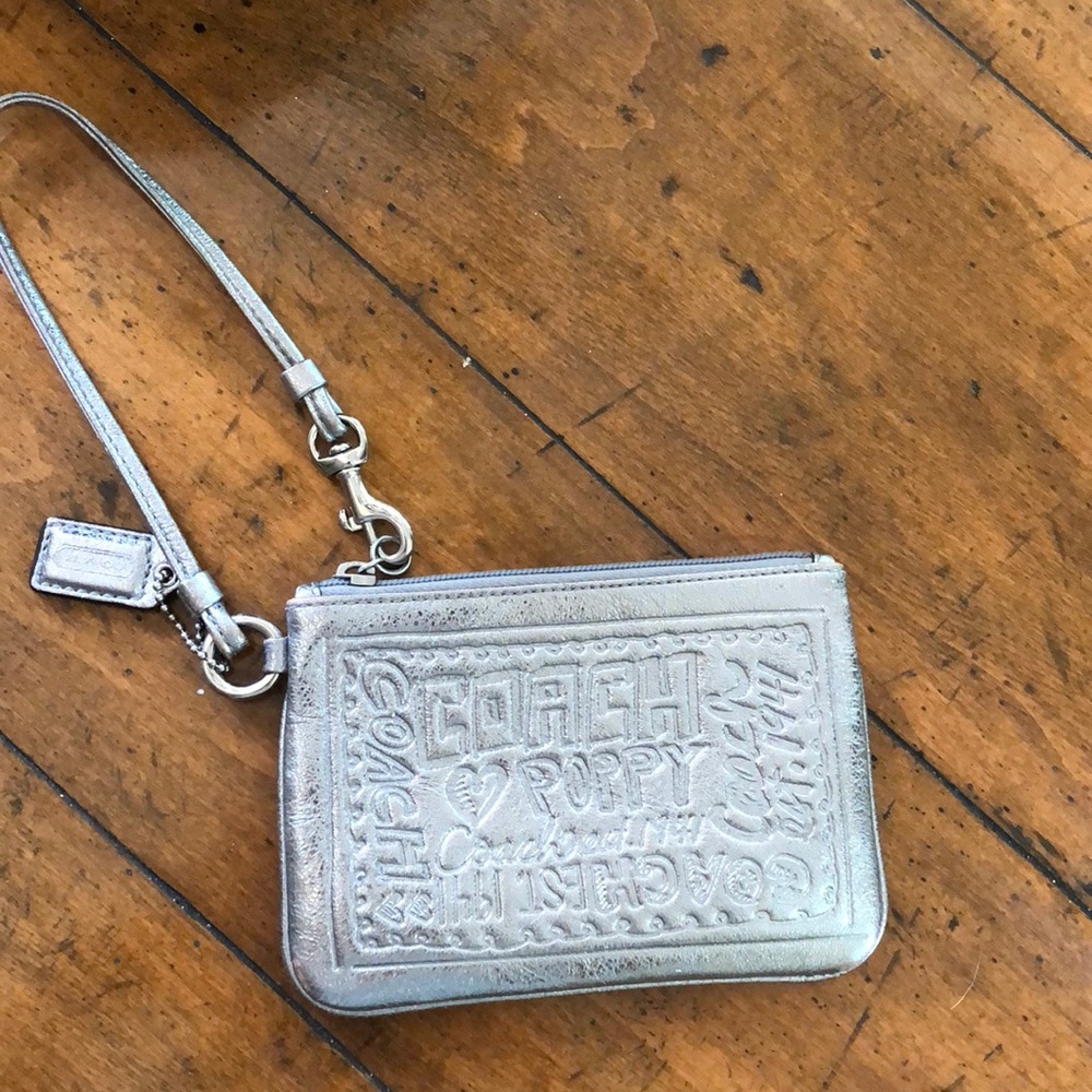 Coach (silver) wristlet